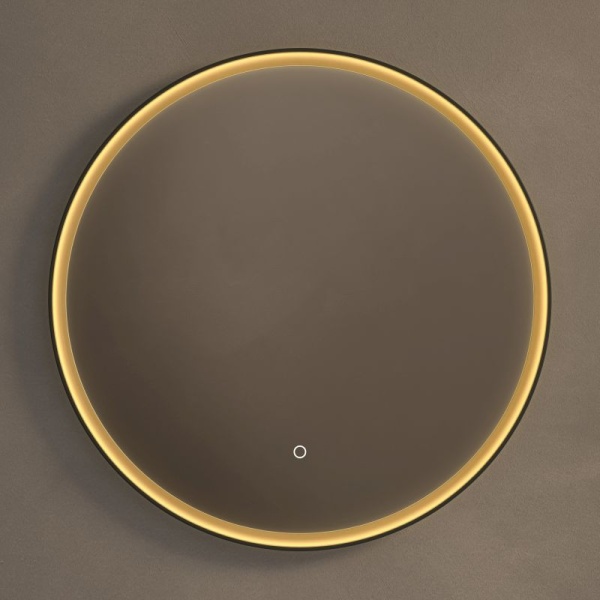 Luxor Illuminated Mirror - Matte Black & Gold